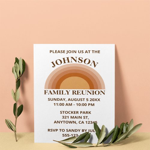 Custom Family Reunion Sunset Rainbow  Invitation