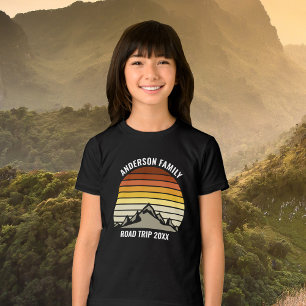Custom Family Reunion Sunset Road Trip Kids Tri-Blend Shirt