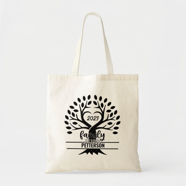 Custom Family Reunion Tree Roots Tote Bag (Front)