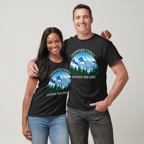 Custom Family Reunion Trip Mountain Forest Camping T_Shirt