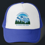 Custom Family Reunion Trip Mountain Forest Hiking Trucker Hat<br><div class="desc">Customized matching family caps for your summer trip or fall getaway to the Colorado mountains or a beautiful cabin in the forest. This cool design features a pretty drawing of snow capped mountains in front of green fir trees. A great nature hat for an outdoors loving family for their nature...</div>