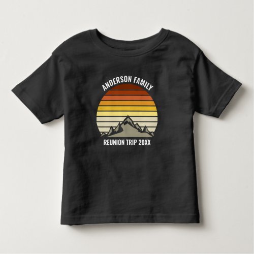 Custom Family Reunion Vintage Sunset Mountain Toddler T_shirt