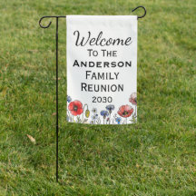 Custom Family Reunion Wildflower Garden Flag