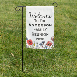 Custom Family Reunion Wildflower Garden Flag