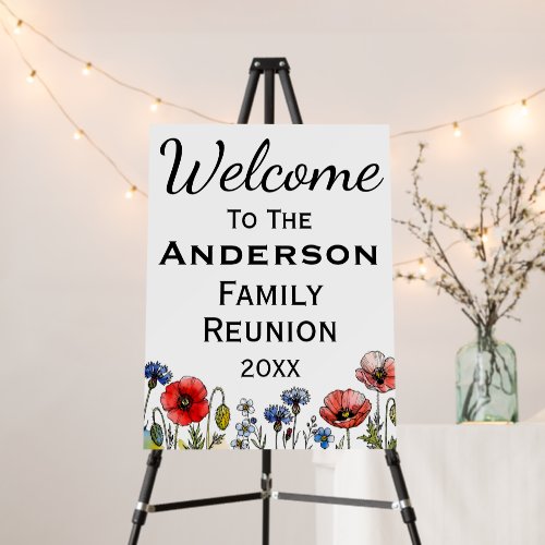 Custom Family Reunion Wildflower Welcome Sign