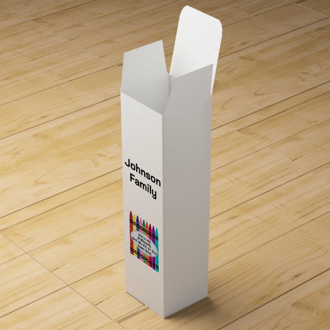 Custom Family Reunion Wine Gift Box (Opened)