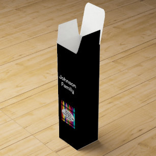 Custom Family Reunion Wine Gift Box Black