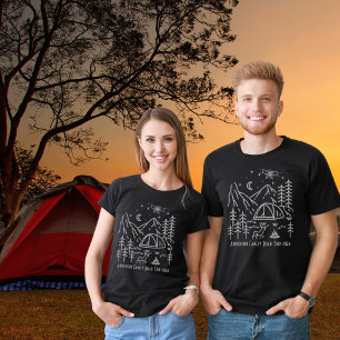 Custom Family Road Trip Campfire Mountain Stars T-Shirt