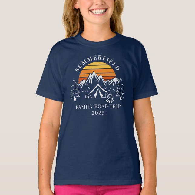 Custom Family Road Trip Matching Camping Daughter T-Shirt (Front)