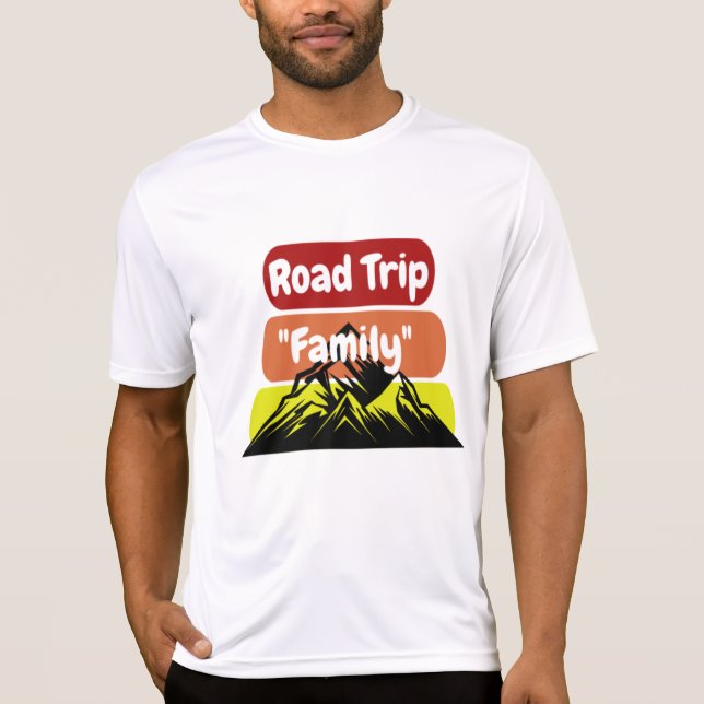 Custom Family Road Trip Mountain Sunset T- T-Shirt (Front)
