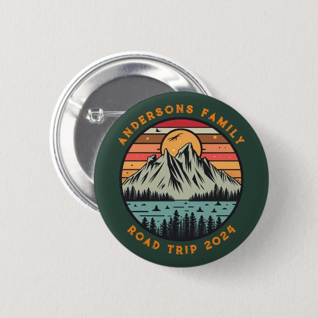 Custom Family Road Trip Vacation Reunion Button (Front & Back)