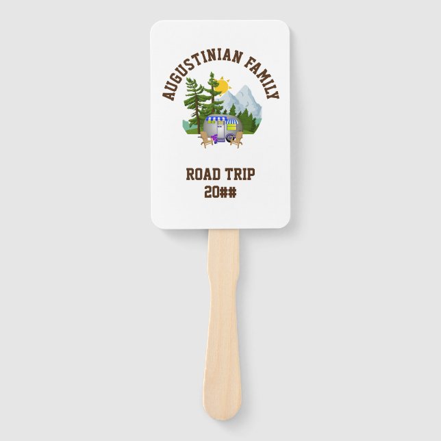 Custom Family Road Trip Van Life Hand Fan (Front)