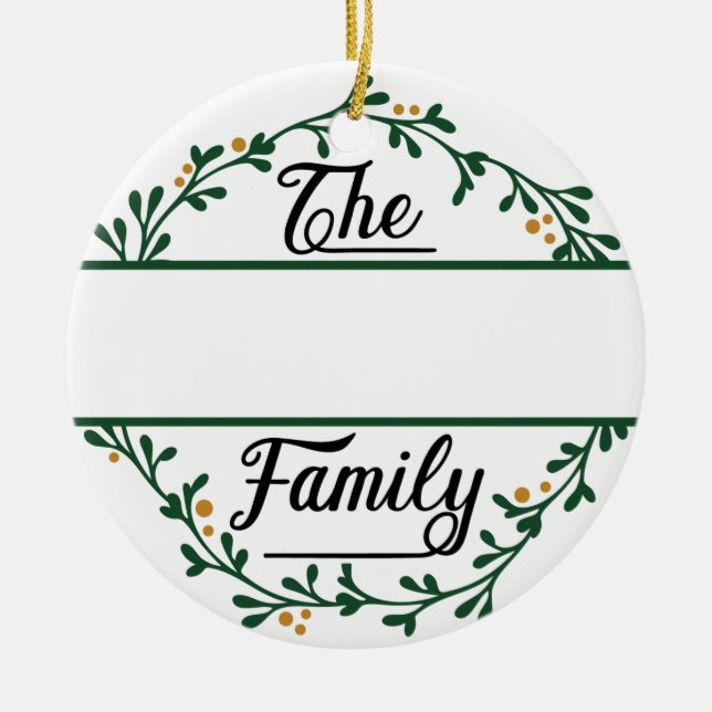 Custom Family Round Christmas Ceramic Ornament (Front)