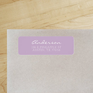 Custom Family Script Lavender Return Address Label