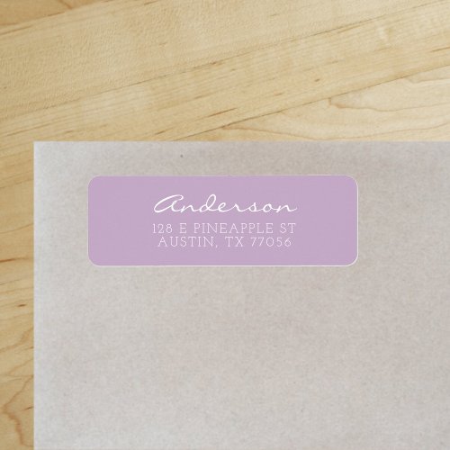 Custom Family Script  Lavender  Return Address Label