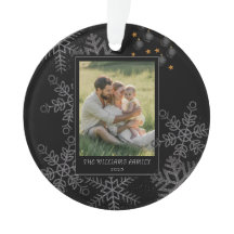 Custom FAMILY Script One Photo Keepsake Ceramic Ba
