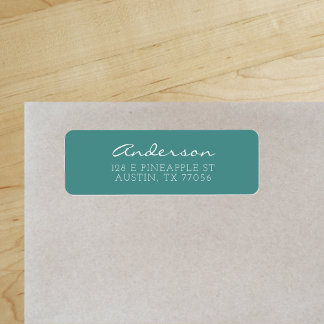 Custom Family Script | Teal | Return Address Label