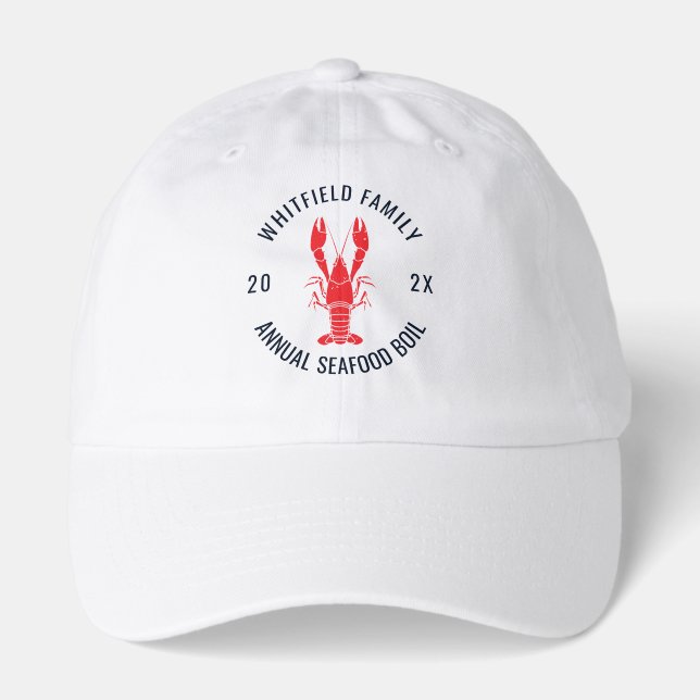 Custom Family Seafood Boil Crawfish Cookout Hat (Front)