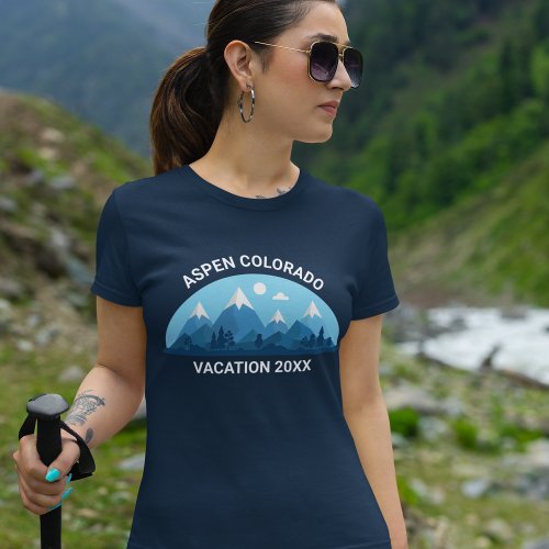 Custom Family Ski Trip Blue Mountain Womens T_Shirt