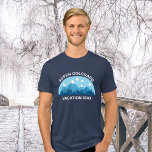 Custom Family Ski Trip Blue Snowy Mountain Tri-Blend Shirt<br><div class="desc">Customized matching family t-shirts for your ski getaway to the Colorado mountains during your winter vacation. This cool skiing trip tee features a cute drawing of snow capped mountains and a blue landscape. A great nature t-shirt for an outdoors loving family for their nature expedition.</div>