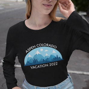Custom Family Ski Trip Colorado Town Long Sleeve T-Shirt
