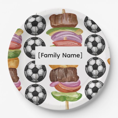 Custom Family Soccer BBQ Party Plates
