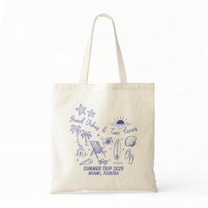 Custom Family Summer Beach Trip Group Matching Tote Bag