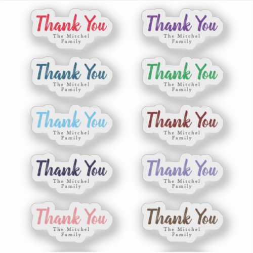 Custom Family Text Christmas Thank U business gift Sticker