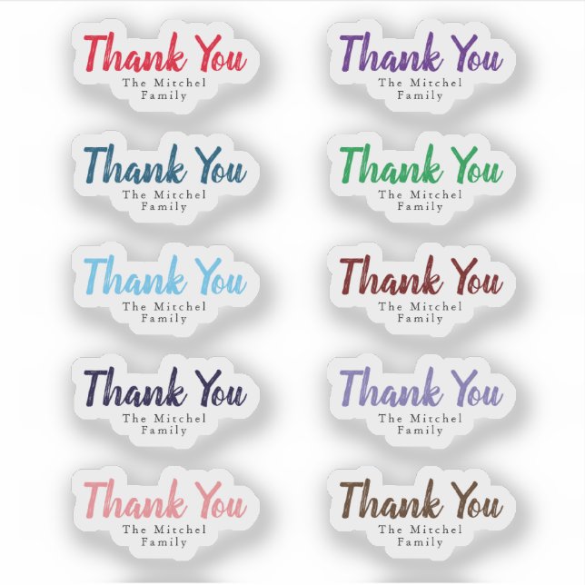 Custom Family Text Christmas Thank U business gift Sticker (Front)