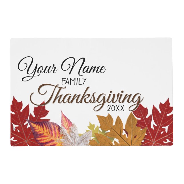 Custom Family Thanksgiving Decor Placemat (Front)