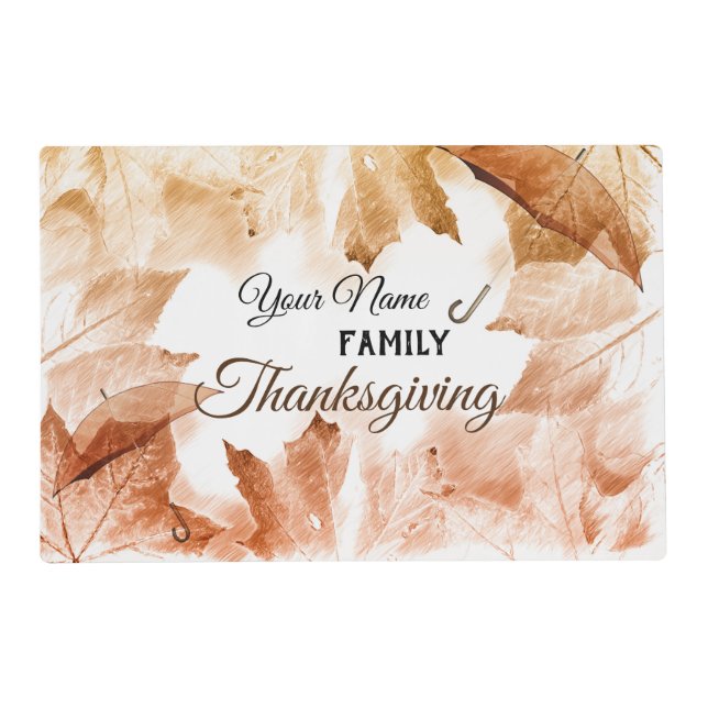 Custom Family Thanksgiving Placemat (Front)