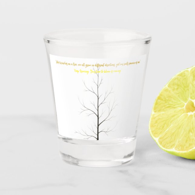 Custom Family Tree: Elegant Minimalist Art Shot Glass (Front)