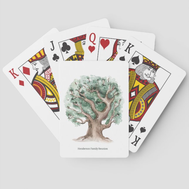 Custom Family Tree Family Reunion Poker Cards (Back)