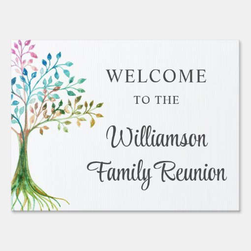 Custom Family Tree Family Reunion Welcome Sign | Zazzle
