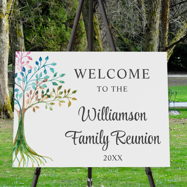 Custom Family Tree Family Reunion Welcome Sign | Zazzle
