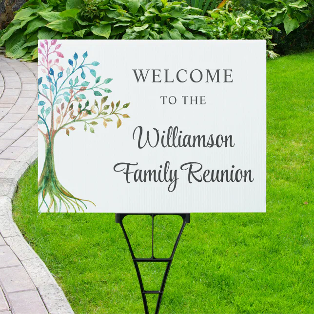 Custom Family Tree Family Reunion Welcome Sign | Zazzle