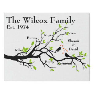 Custom Family Tree Faux Canvas Print