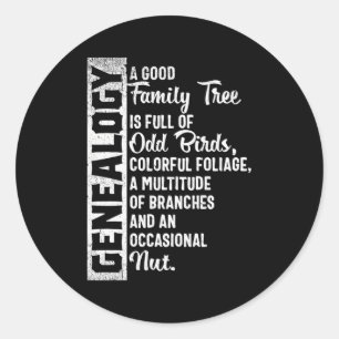 Custom Family Tree Genealogy For Genealogist Classic Round Sticker