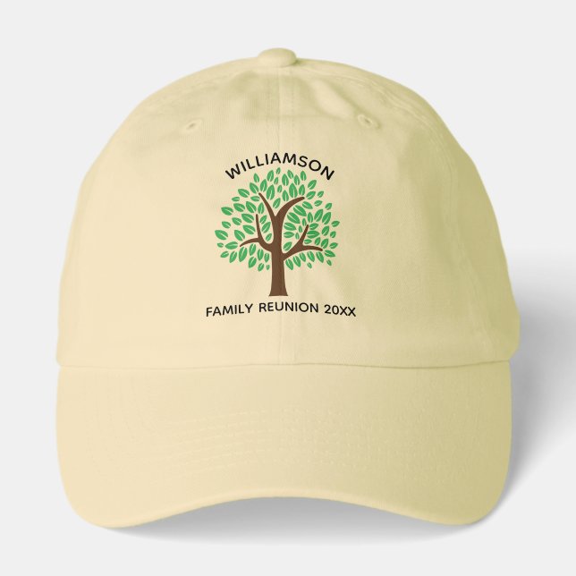Custom Family Tree Reunion Keepsake Hat (Front)
