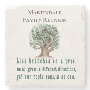 Custom Family Tree Reunion Stone Coaster