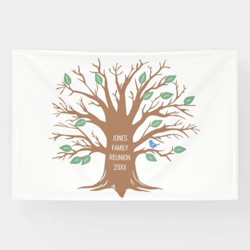 Custom Family tree with leaves and birds