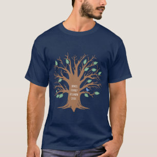 Custom Family tree with leaves and birds T-Shirt