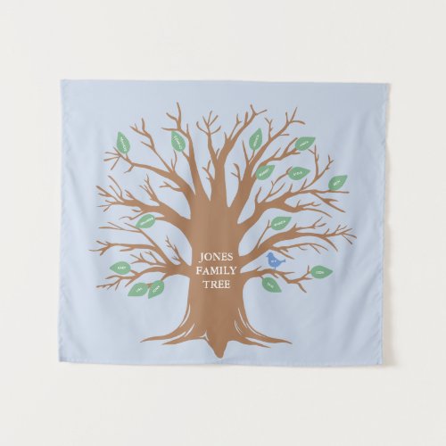 Custom Family tree with leaves and birds