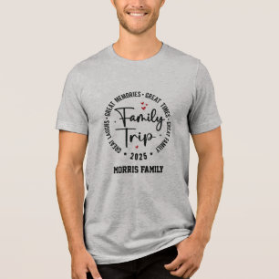 Custom Family Trip T-Shirt – Personalized Vacation Tri-Blend Shirt