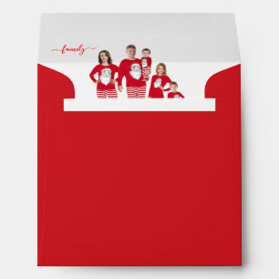 Custom Family Two Photo Double-Sided Christmas Envelope