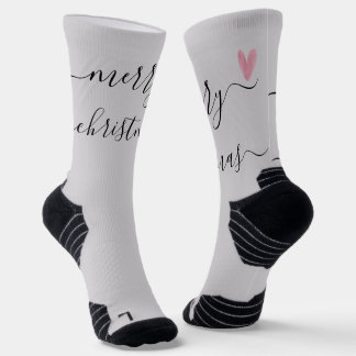 Custom Family Two Photo Double-Sided Christmas Socks