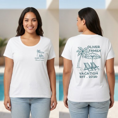 Custom Family Vacation 2026 Women's Plus Size T-Shirt