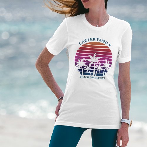 Custom Family Vacation Beach Cruise Palm Tree T_Shirt