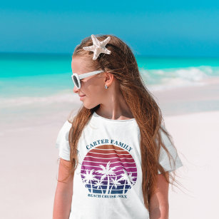 Custom Family Vacation Beach Palm Tree Kids T-Shirt
