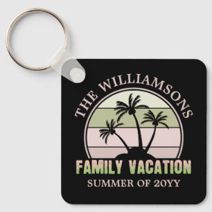 Custom Family Vacation Beach Tropical Island Keychain